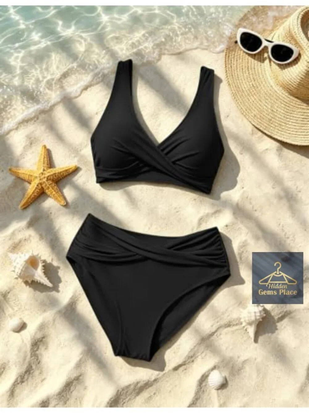 Twist Front Bikini Set Two Piece Swimsuit Push Up Tummy Control